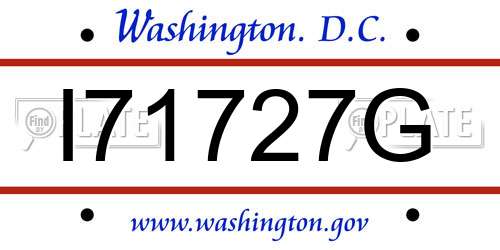 I71727G District Of Columbia License Plate
