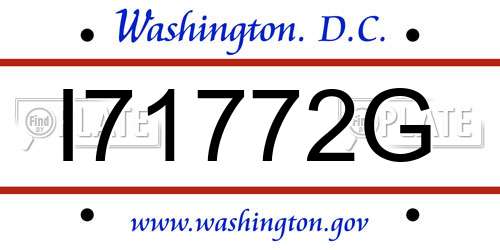 I71772G District Of Columbia License Plate