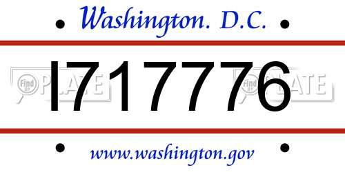 I717776 District Of Columbia License Plate