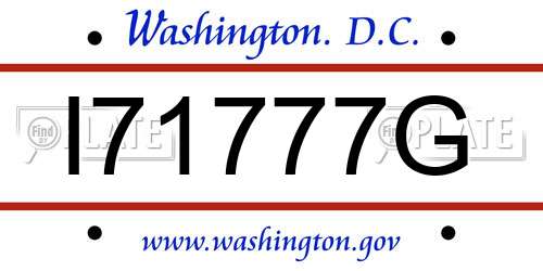 I71777G District Of Columbia License Plate