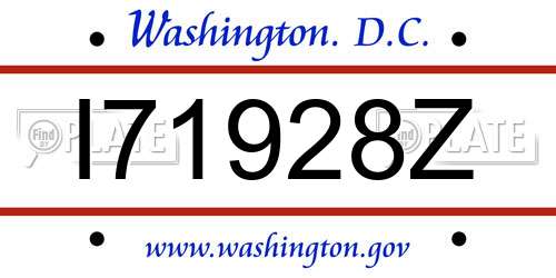 I71928Z District Of Columbia License Plate