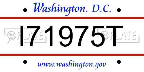 I71975T District Of Columbia License Plate