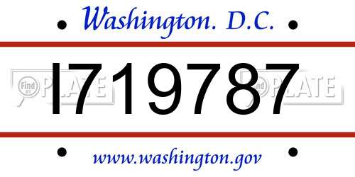 I719787 District Of Columbia License Plate