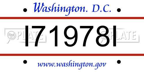 I71978I District Of Columbia License Plate