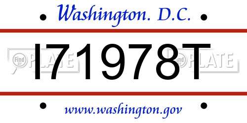 I71978T District Of Columbia License Plate