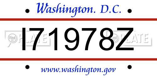 I71978Z District Of Columbia License Plate