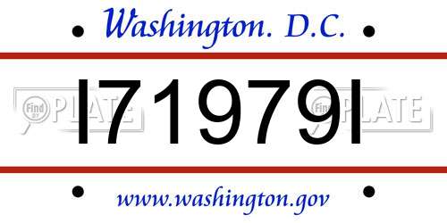 I71979I District Of Columbia License Plate