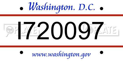 I720097 District Of Columbia License Plate
