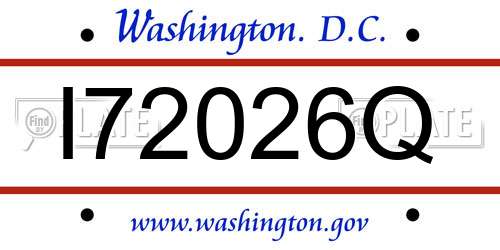 I72026Q District Of Columbia License Plate