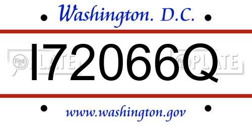 I72066Q District Of Columbia License Plate
