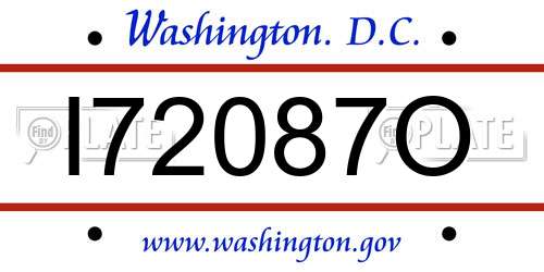 I72087O District Of Columbia License Plate