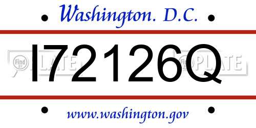 I72126Q District Of Columbia License Plate