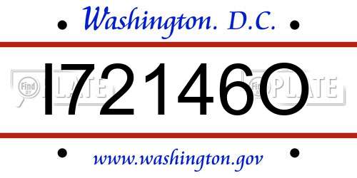 I72146O District Of Columbia License Plate