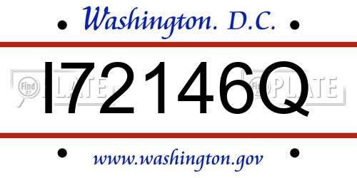 I72146Q District Of Columbia License Plate