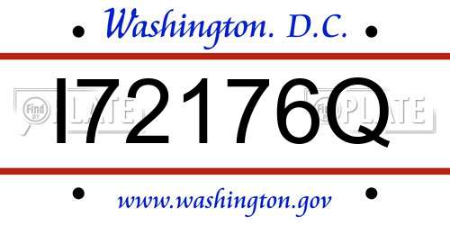 I72176Q District Of Columbia License Plate
