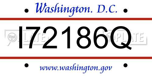 I72186Q District Of Columbia License Plate