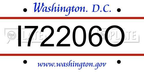 I72206O District Of Columbia License Plate