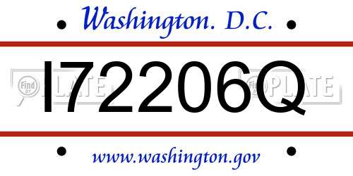 I72206Q District Of Columbia License Plate
