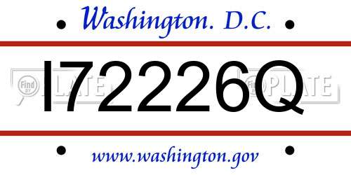 I72226Q District Of Columbia License Plate
