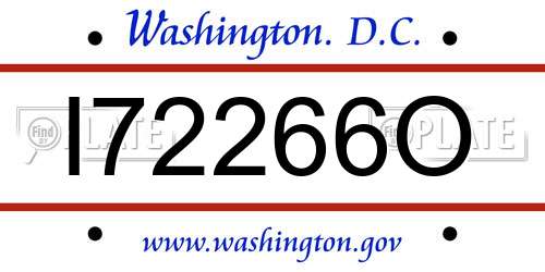 I72266O District Of Columbia License Plate