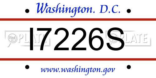 I7226S District Of Columbia License Plate