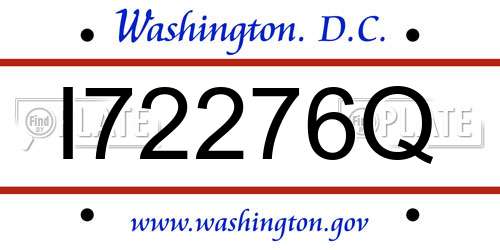 I72276Q District Of Columbia License Plate