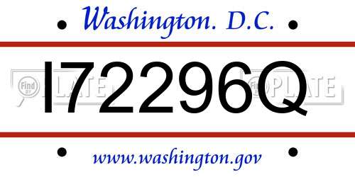 I72296Q District Of Columbia License Plate