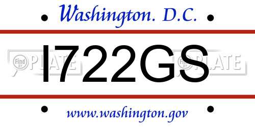 I722GS District Of Columbia License Plate