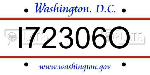 I72306O District Of Columbia License Plate