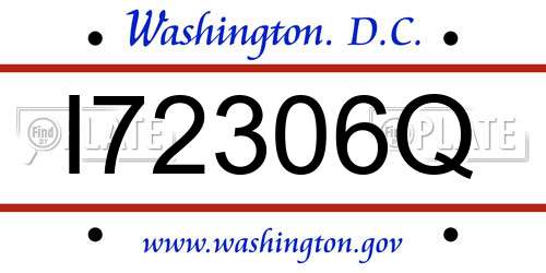 I72306Q District Of Columbia License Plate