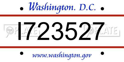 I723527 District Of Columbia License Plate