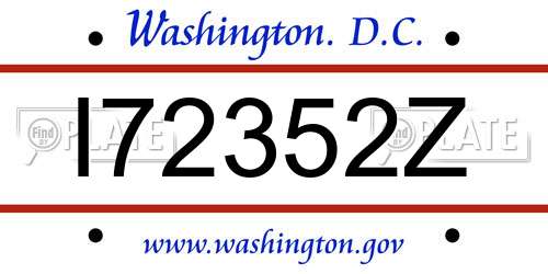 I72352Z District Of Columbia License Plate