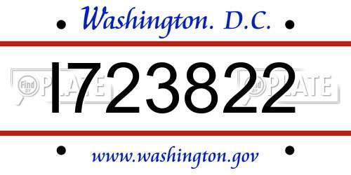 I723822 District Of Columbia License Plate
