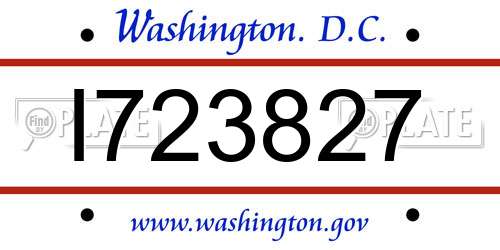 I723827 District Of Columbia License Plate