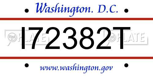I72382T District Of Columbia License Plate