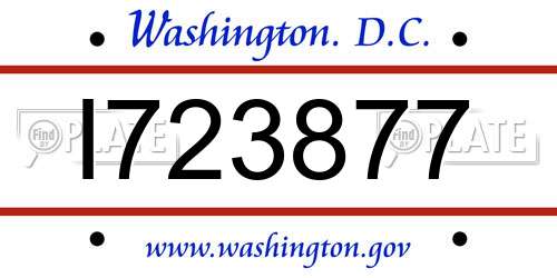 I723877 District Of Columbia License Plate