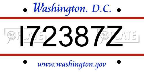 I72387Z District Of Columbia License Plate
