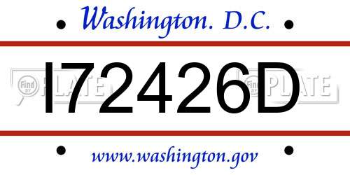 I72426D District Of Columbia License Plate