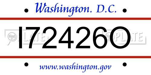 I72426O District Of Columbia License Plate