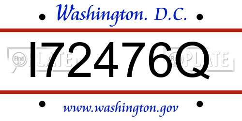 I72476Q District Of Columbia License Plate