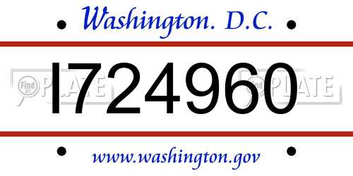 I724960 District Of Columbia License Plate