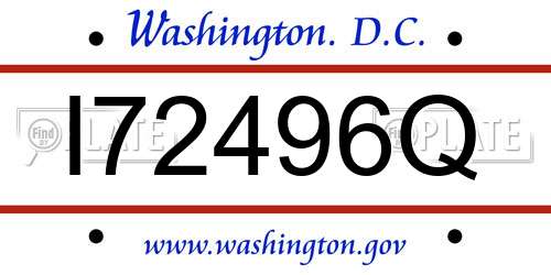 I72496Q District Of Columbia License Plate