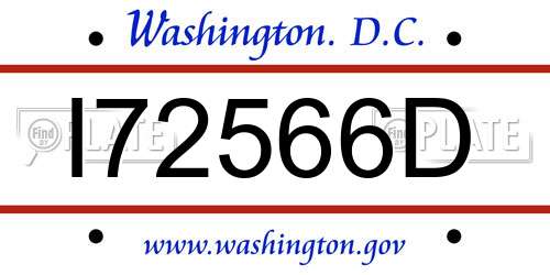 I72566D District Of Columbia License Plate