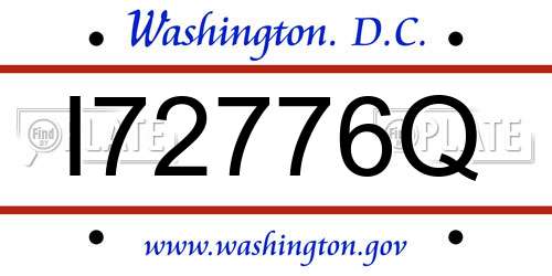 I72776Q District Of Columbia License Plate