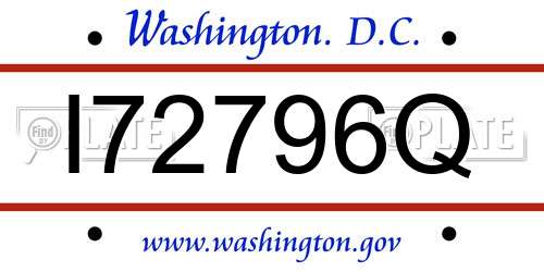 I72796Q District Of Columbia License Plate