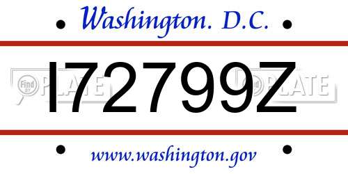 I72799Z District Of Columbia License Plate