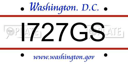 I727GS District Of Columbia License Plate