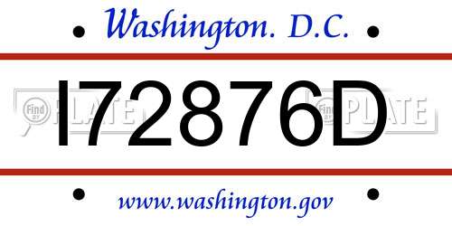 I72876D District Of Columbia License Plate