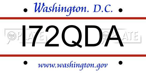 I72QDA District Of Columbia License Plate