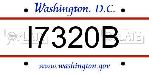 I7320B District Of Columbia License Plate